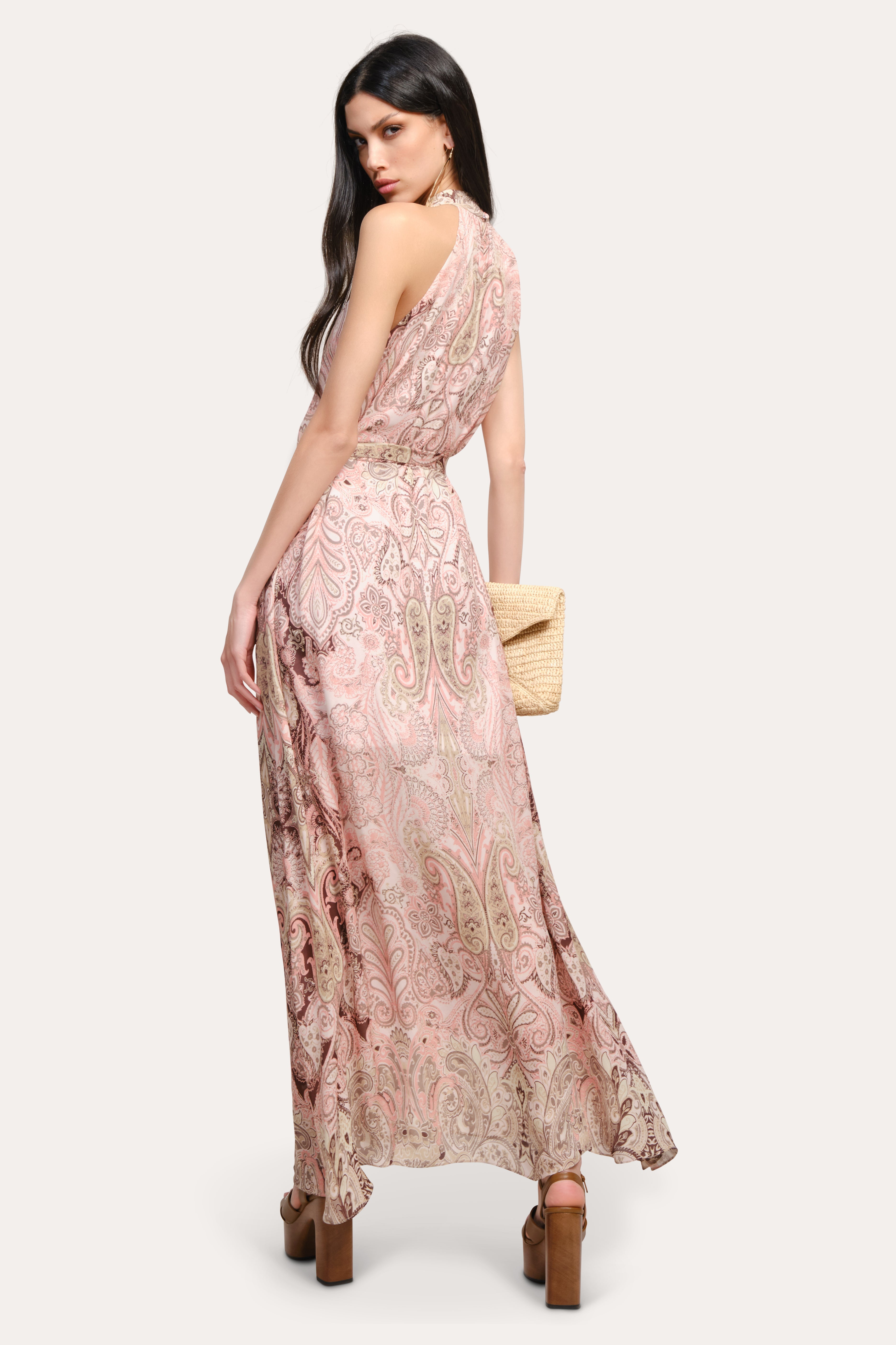Annie Silk Halter Dress | Elie Tahari ARABESQUE PRINT