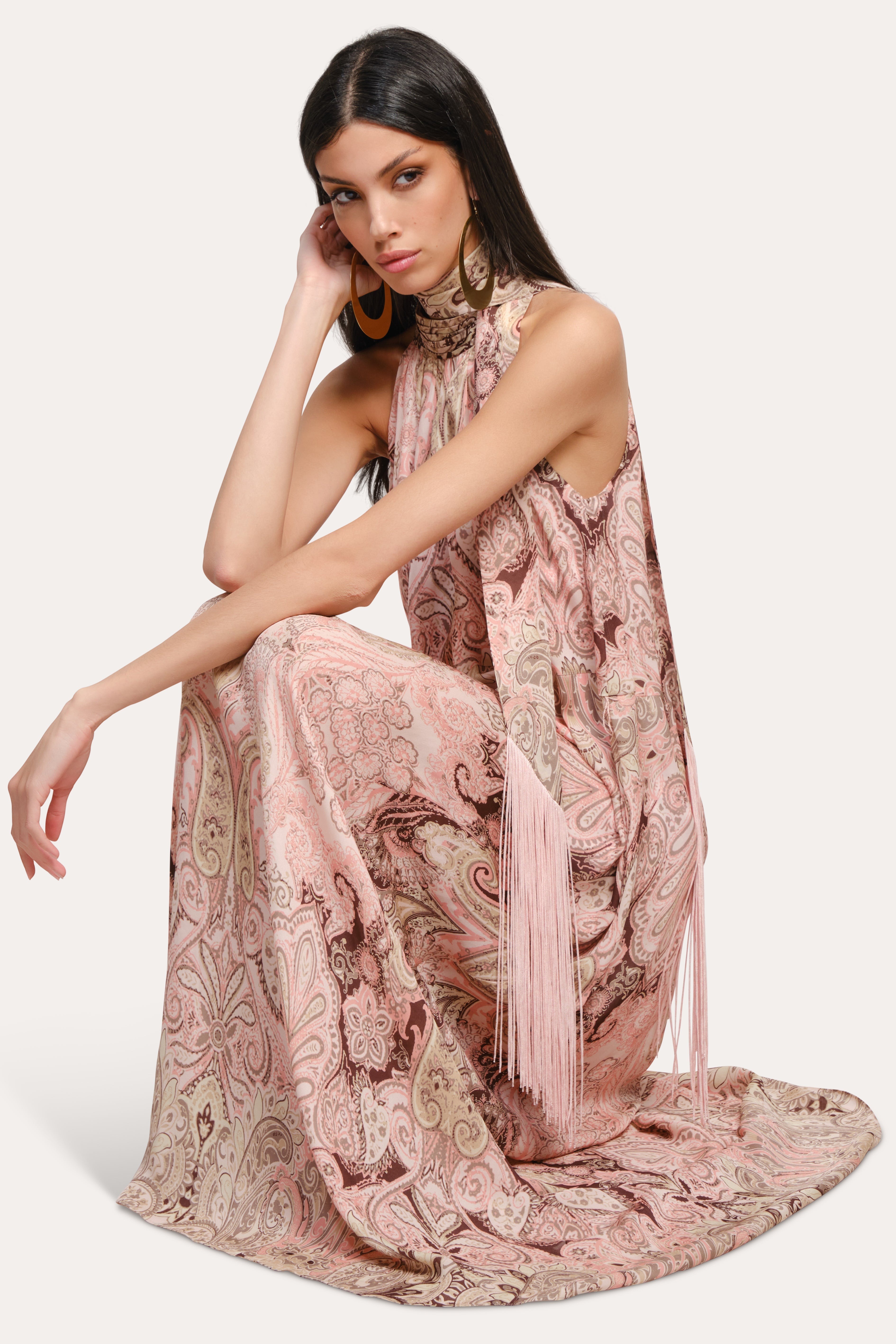Annie Silk Halter Dress | Elie Tahari ARABESQUE PRINT