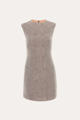 Cécile Bouclé Button Dress | Elie Tahari BROWN MELANGE