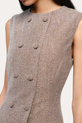 Cécile Bouclé Button Dress | Elie Tahari BROWN MELANGE