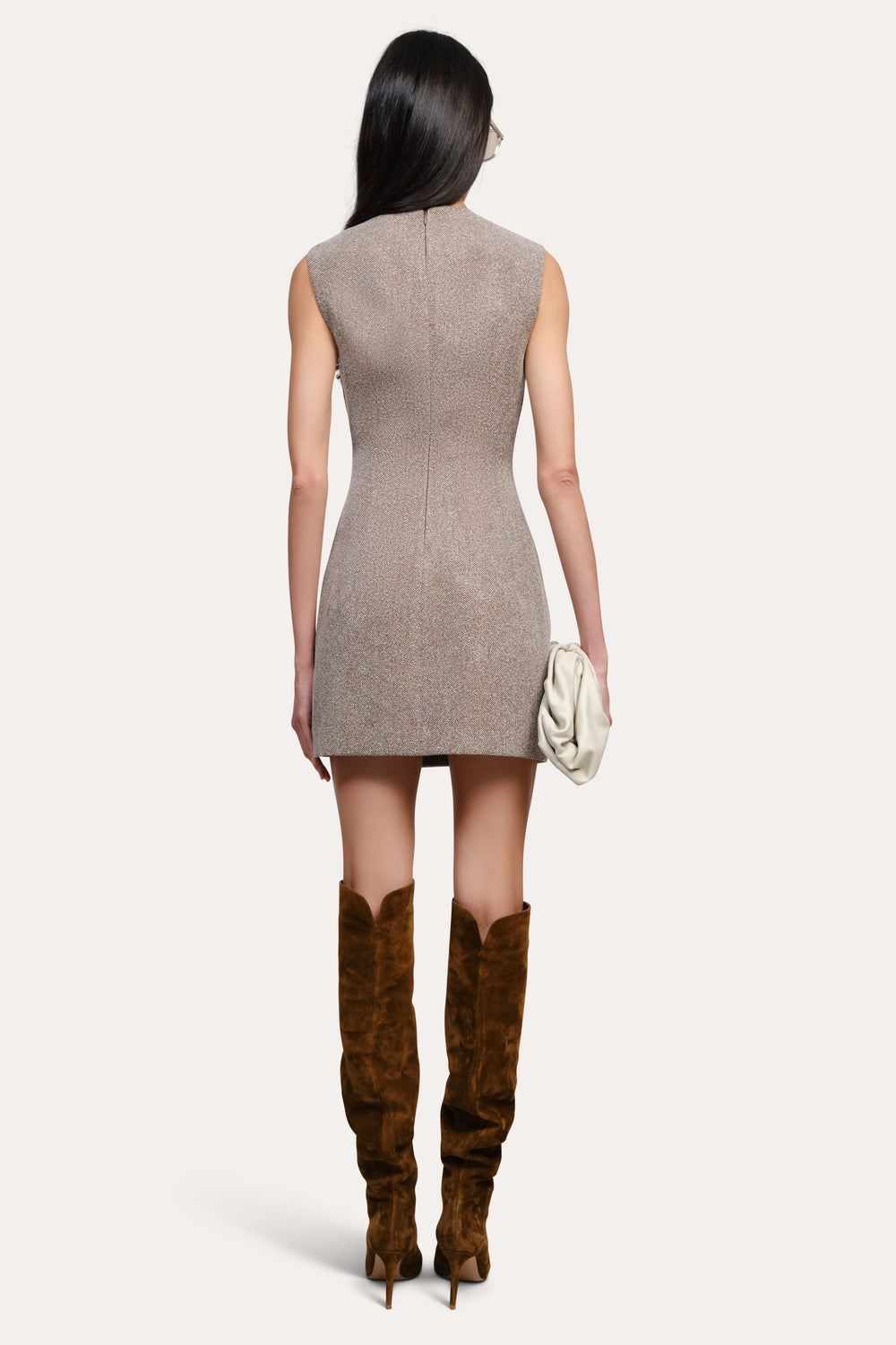 Cécile Bouclé Button Dress | Elie Tahari BROWN MELANGE