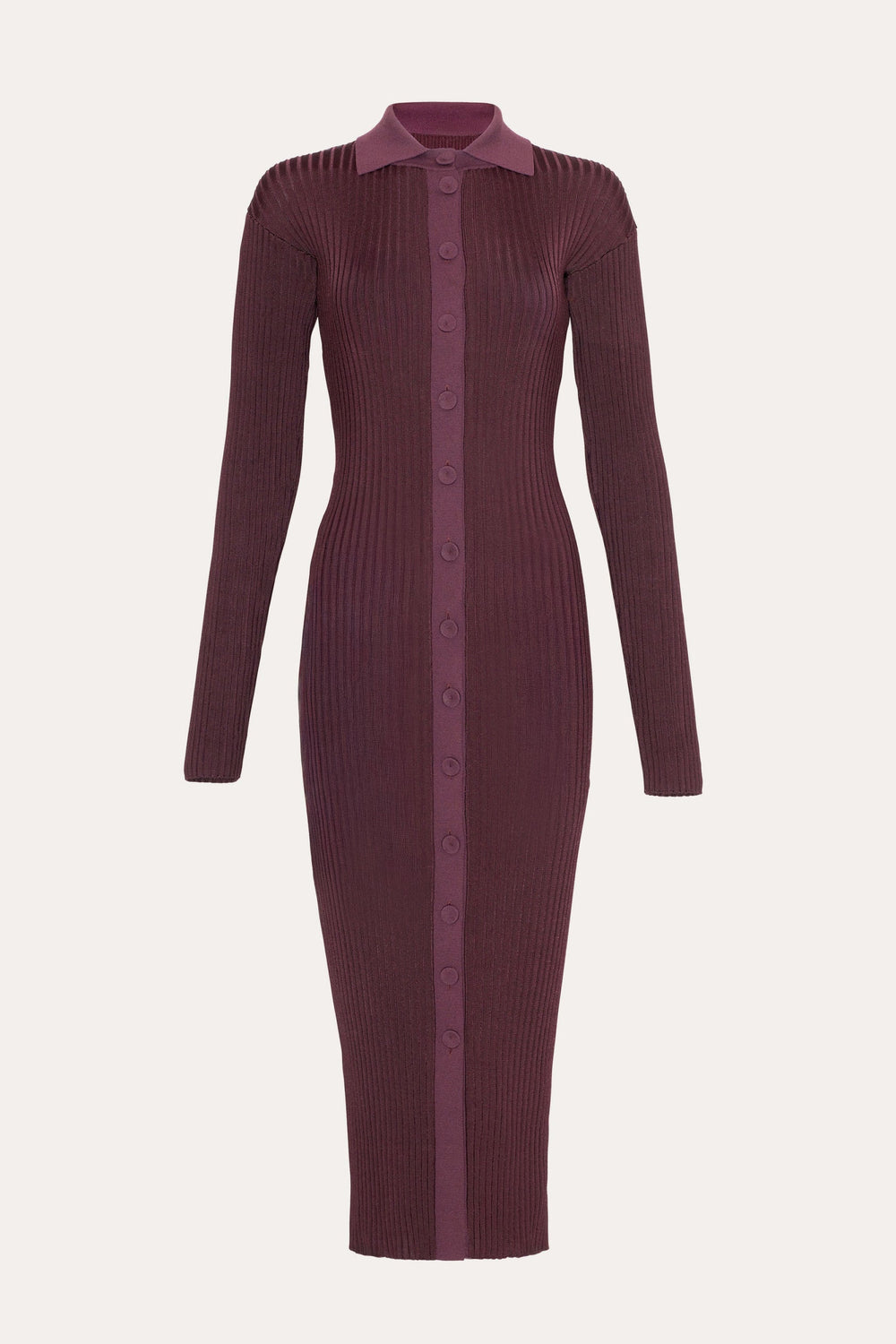 Roxanne Ribbed Duster Dress | Elie Tahari PORT WINE