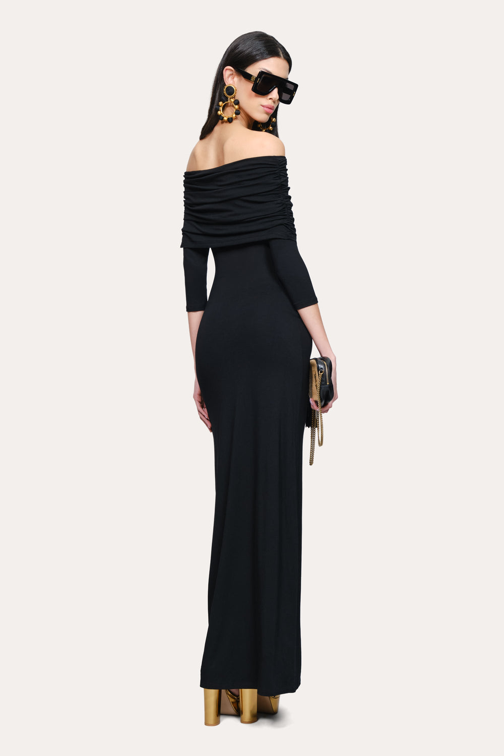 Serena Off-Shoulder Dress | Elie Tahari BLACK