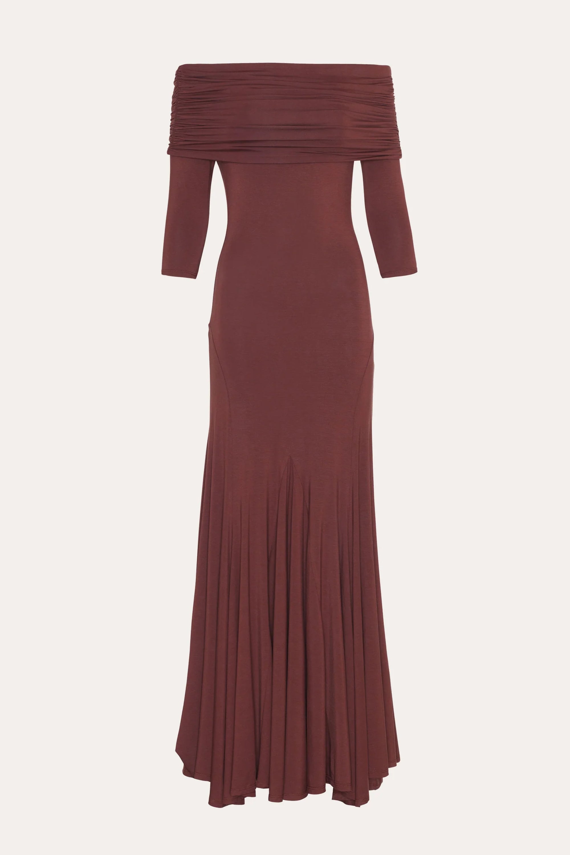 Olympia Off-Shoulder Flare Dress | Elie Tahari PORT WINE