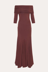 Olympia Off-Shoulder Flare Dress | Elie Tahari PORT WINE