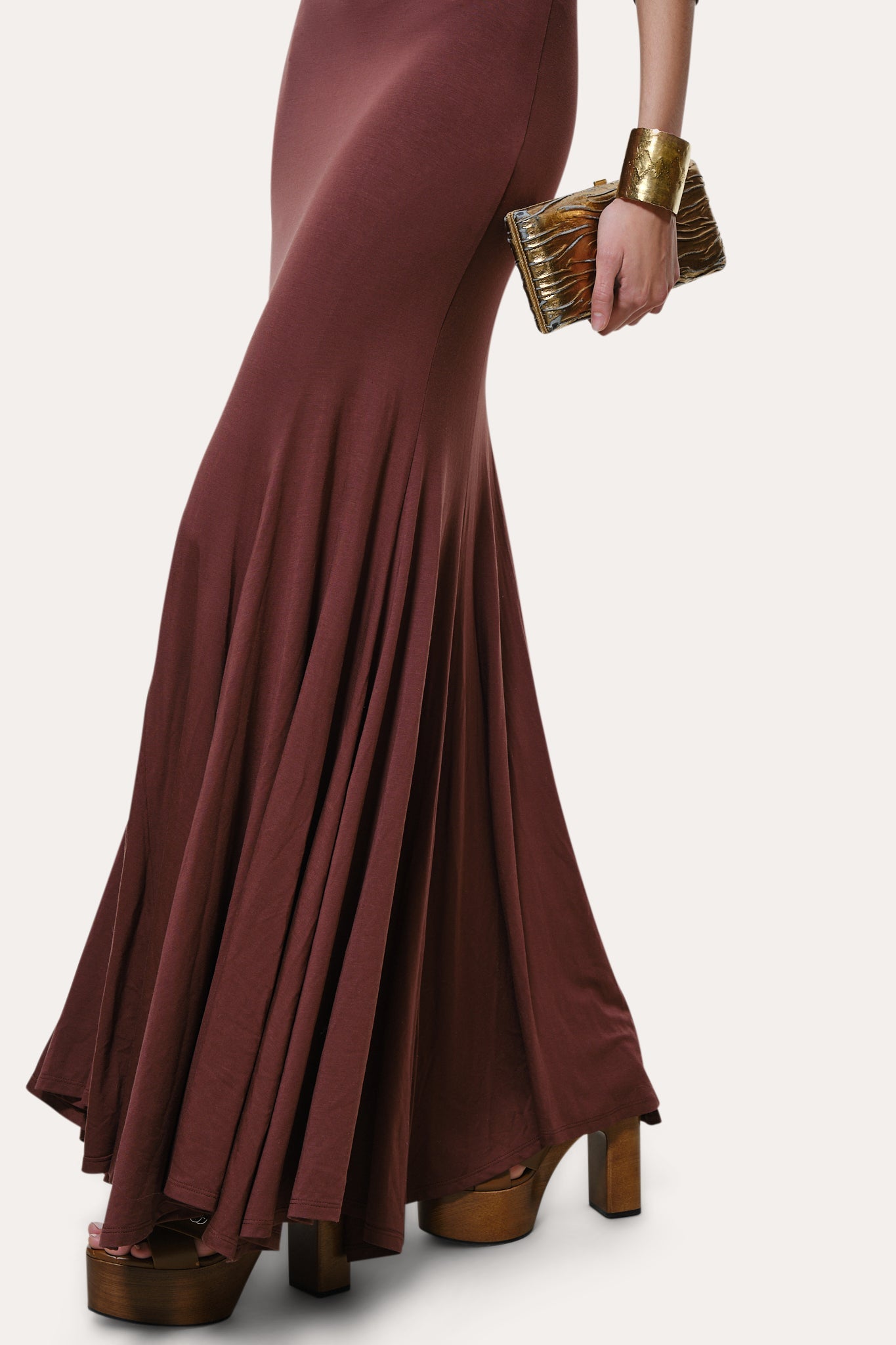 Olympia Off-Shoulder Flare Dress | Elie Tahari PORT WINE