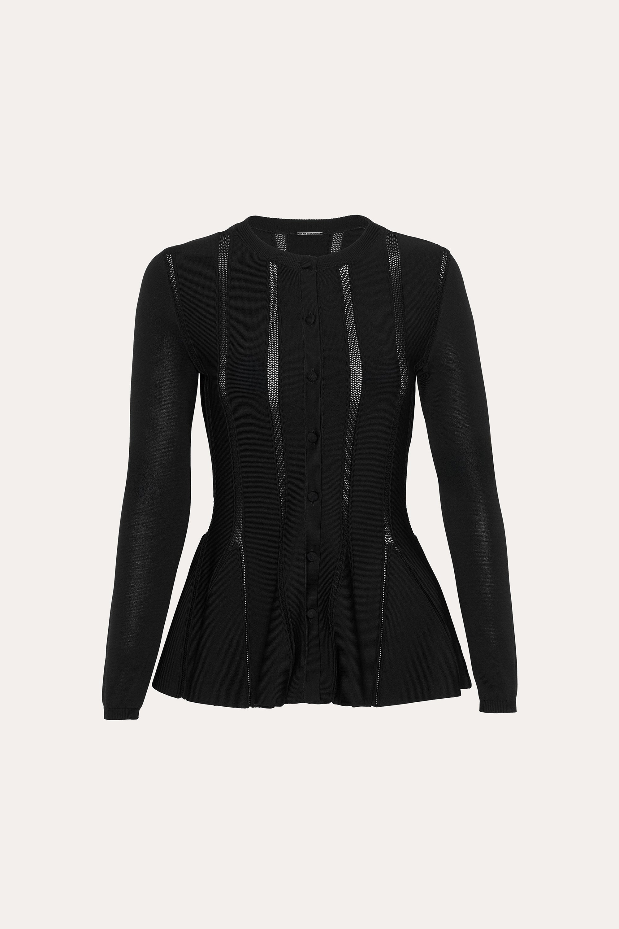 Valerie Milano Pointelle Jacket | Elie Tahari BLACK