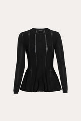Valerie Milano Pointelle Jacket | Elie Tahari BLACK