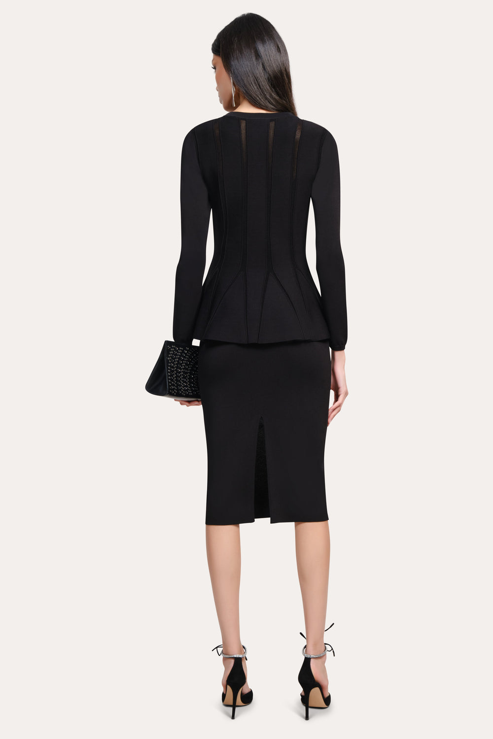 Valerie Milano Pointelle Jacket | Elie Tahari BLACK