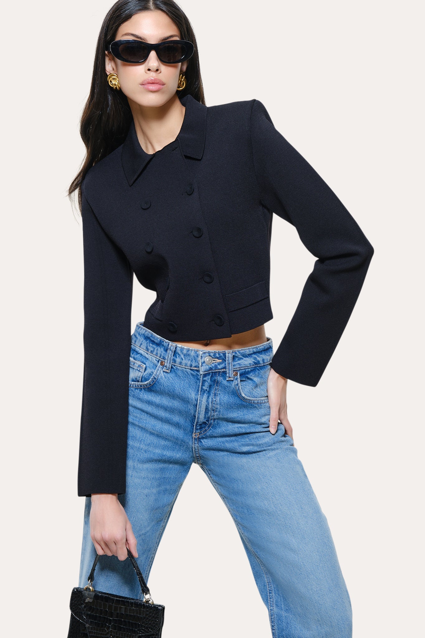 Nolene Milano Sculpt Cropped Jacket | Elie Tahari BLACK