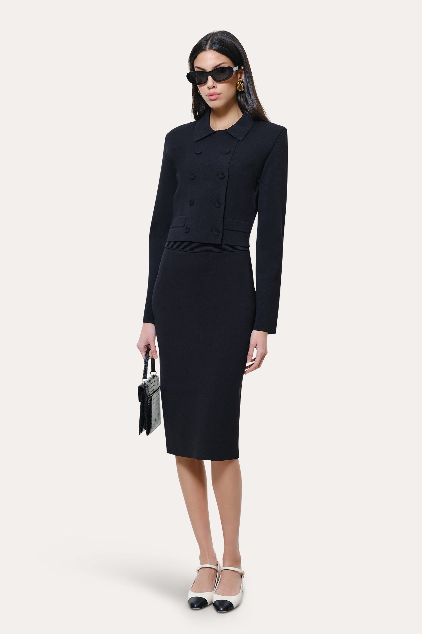 Nolene Milano Sculpt Cropped Jacket | Elie Tahari BLACK
