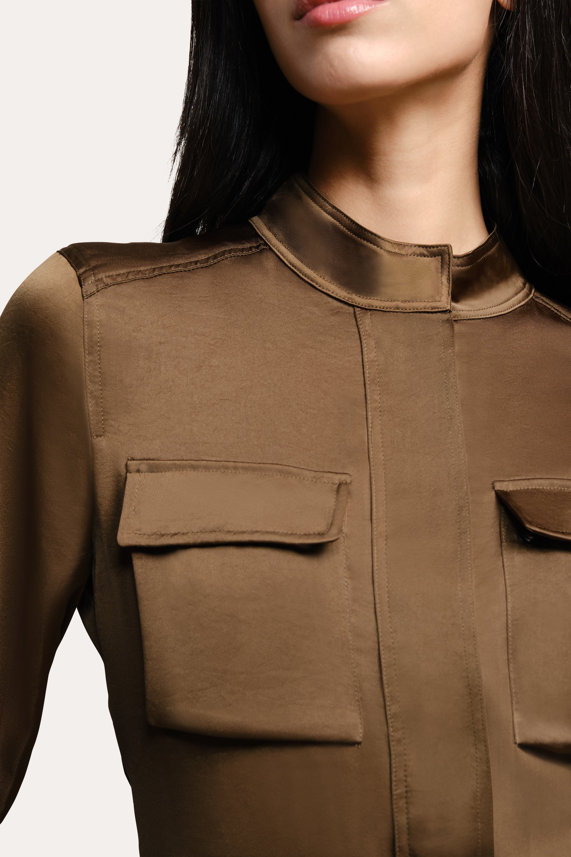 Olivia Utility Satin Jacket | Elie Tahari SAVOY