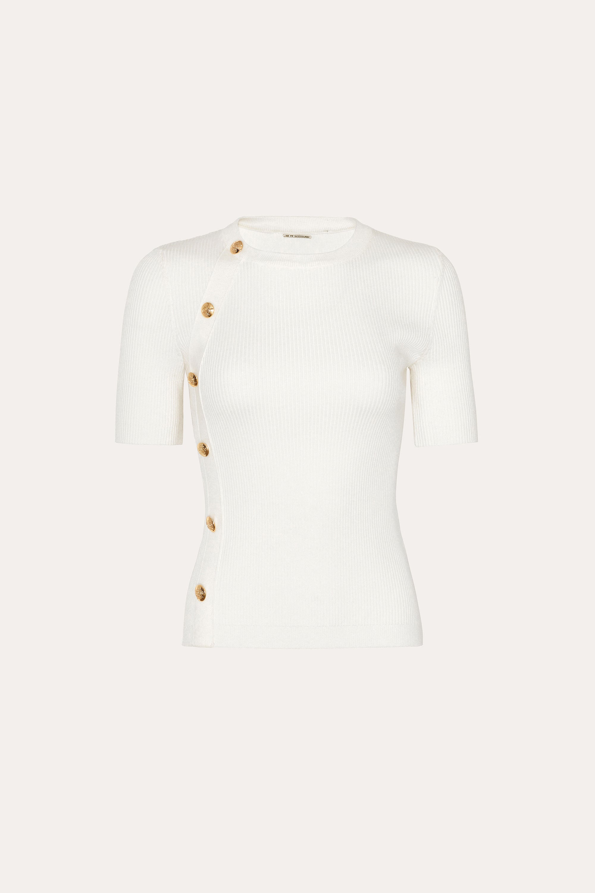 Daphne Ribbed Short Sleeve Top | Elie Tahari WHITE