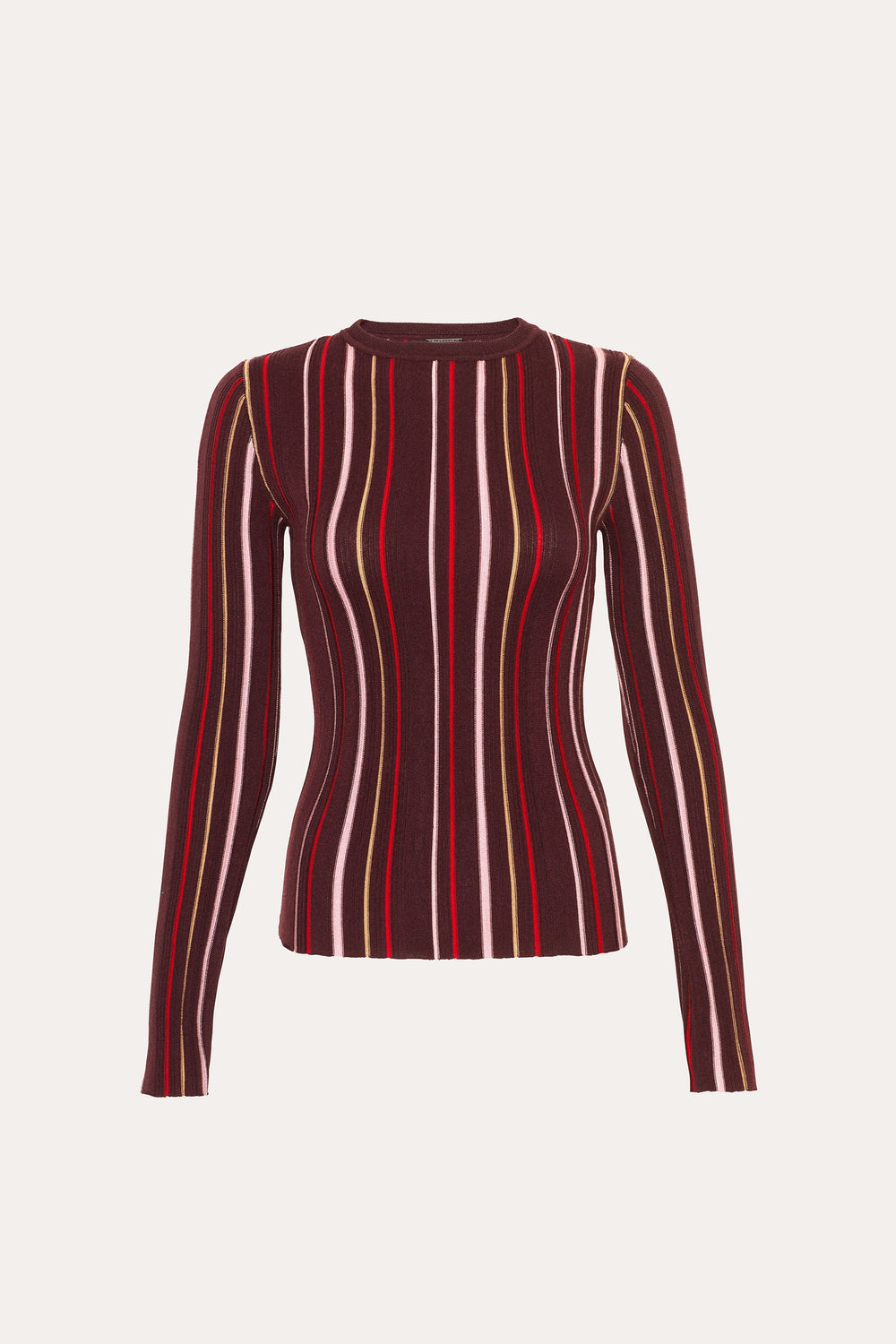 Lucia Silk Wool Top | Elie Tahari AUBERGINE STRIPE