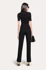 Daphne Ribbed Short Sleeve Top | Elie Tahari BLACK