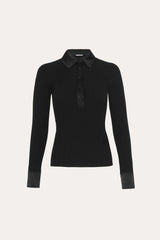 Gemma Knit Polo | Elie Tahari BLACK