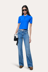 Skylar Milano Sculpt Cropped Polo | Elie Tahari COBALT BLUE