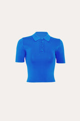Skylar Milano Sculpt Cropped Polo | Elie Tahari COBALT BLUE