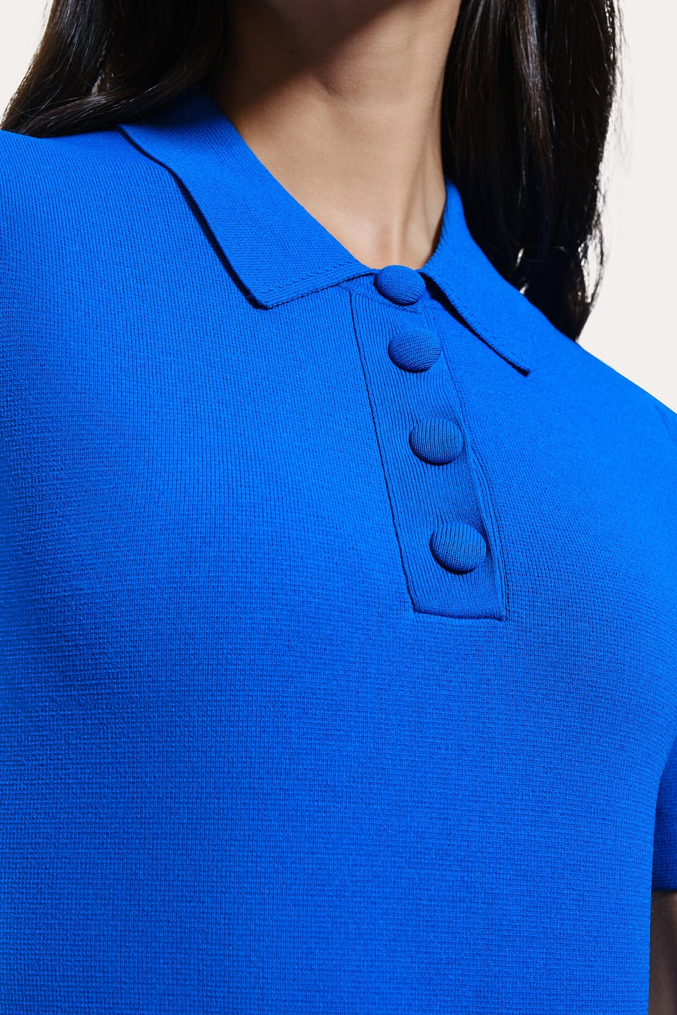 Skylar Milano Sculpt Cropped Polo | Elie Tahari COBALT BLUE