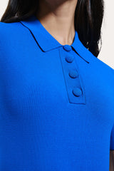 Skylar Milano Sculpt Cropped Polo | Elie Tahari COBALT BLUE