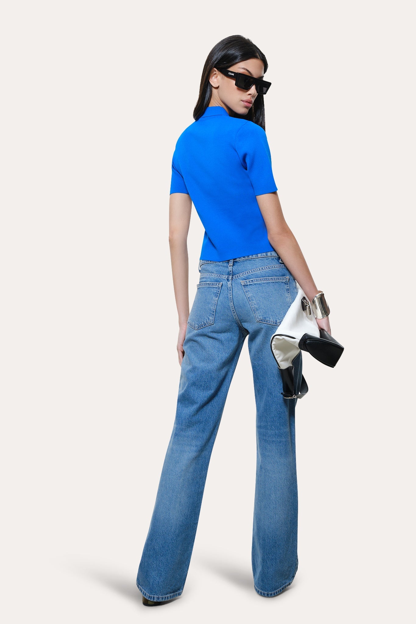 Skylar Milano Sculpt Cropped Polo | Elie Tahari COBALT BLUE
