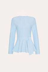 Blair Milano Sculpt Peplum Top | Elie Tahari ICE BLUE