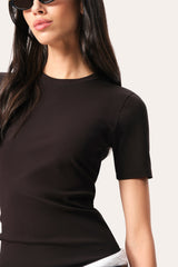 Classic Rib Tee | Elie Tahari BLACK