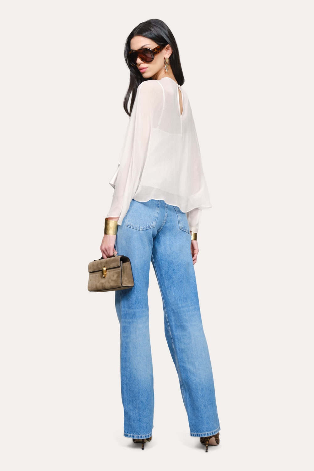 Sienna Silk Overlay Blouse | Elie Tahari CAMELLIA VEIL