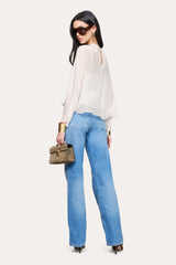 Sienna Silk Overlay Blouse | Elie Tahari CAMELLIA VEIL
