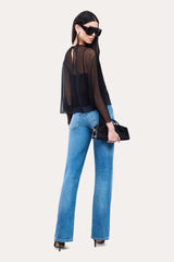 Sienna Silk Overlay Blouse | Elie Tahari BLACK