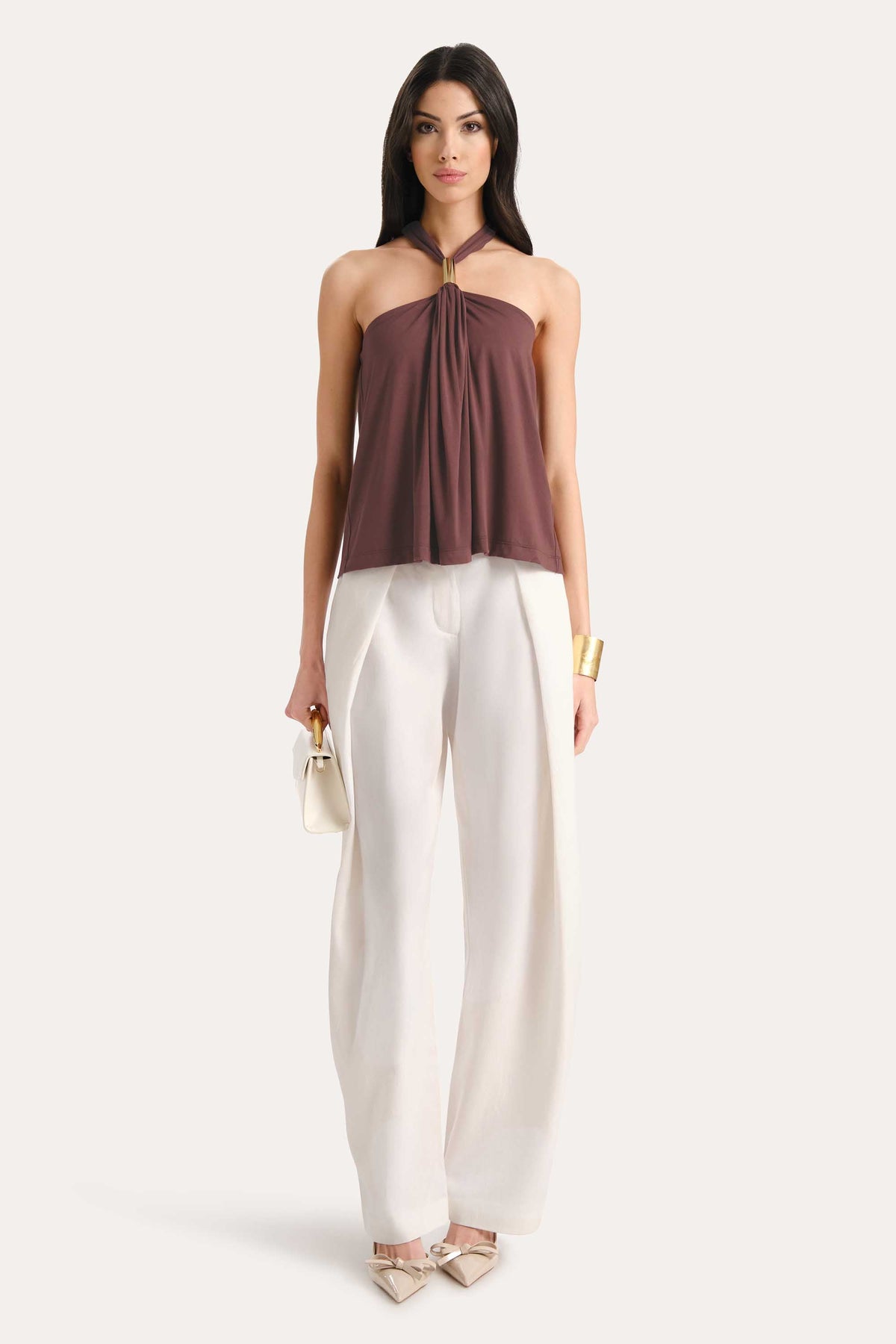 Lila Halterneck Top | Elie Tahari VINTAGE ROUGE