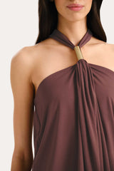 Lila Halterneck Top | Elie Tahari VINTAGE ROUGE