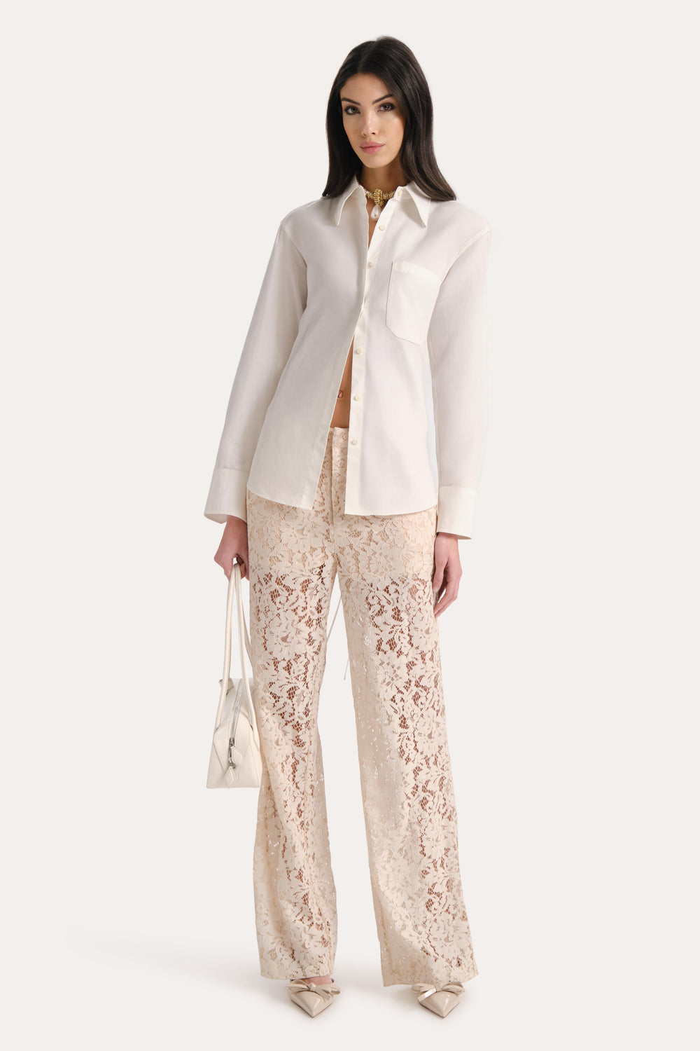 Mari Cotton Poplin Button Down | Elie Tahari WHITE