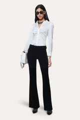 Anya Silk Charmeuse Ruched Shirt | Elie Tahari FRESH PEARL