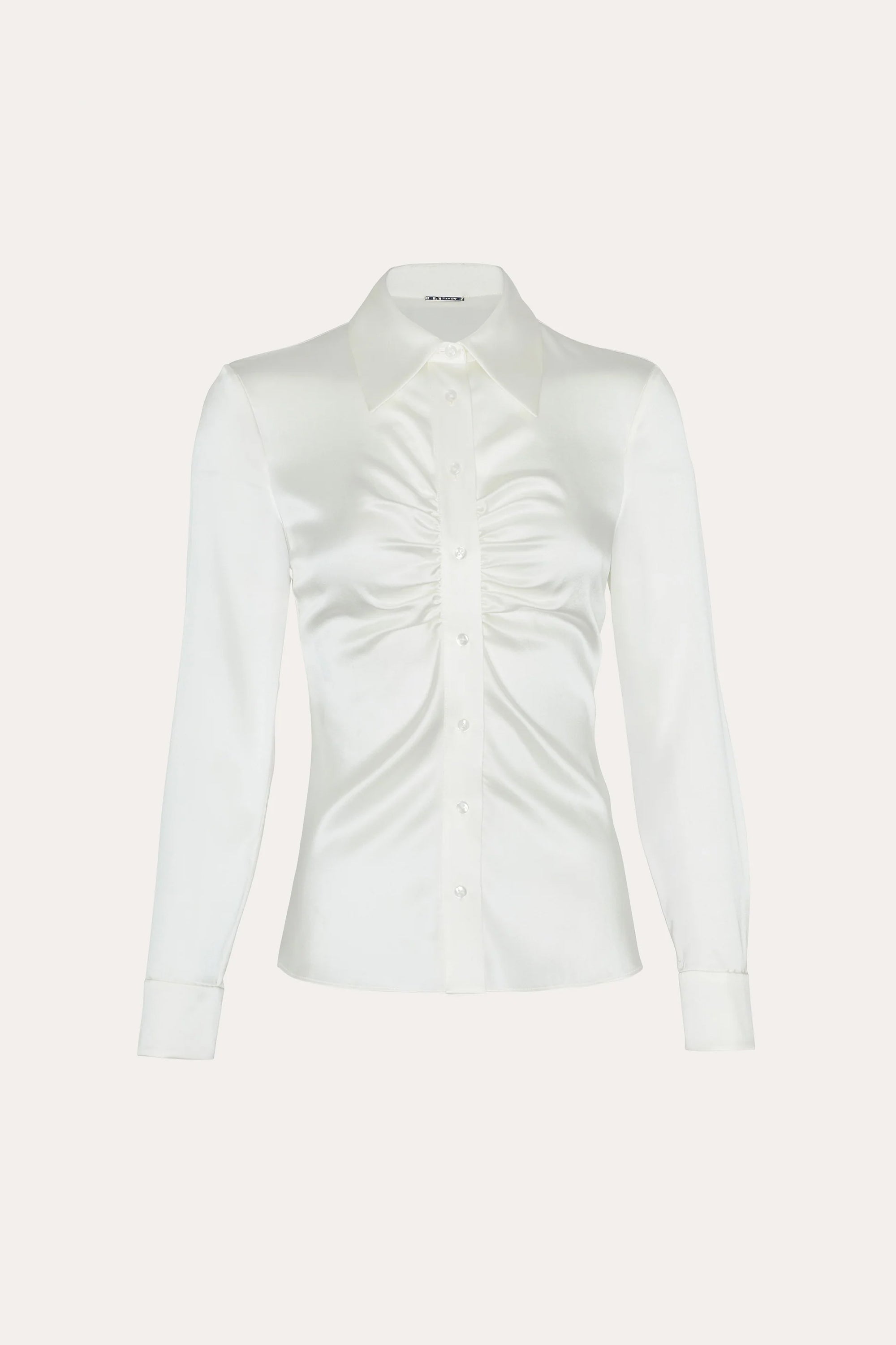 Anya Silk Charmeuse Ruched Shirt | Elie Tahari FRESH PEARL