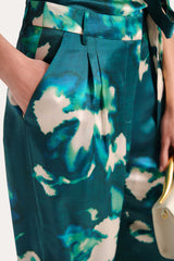 Delilah Floral Silk Pant | Elie Tahari AZURE GARDEN