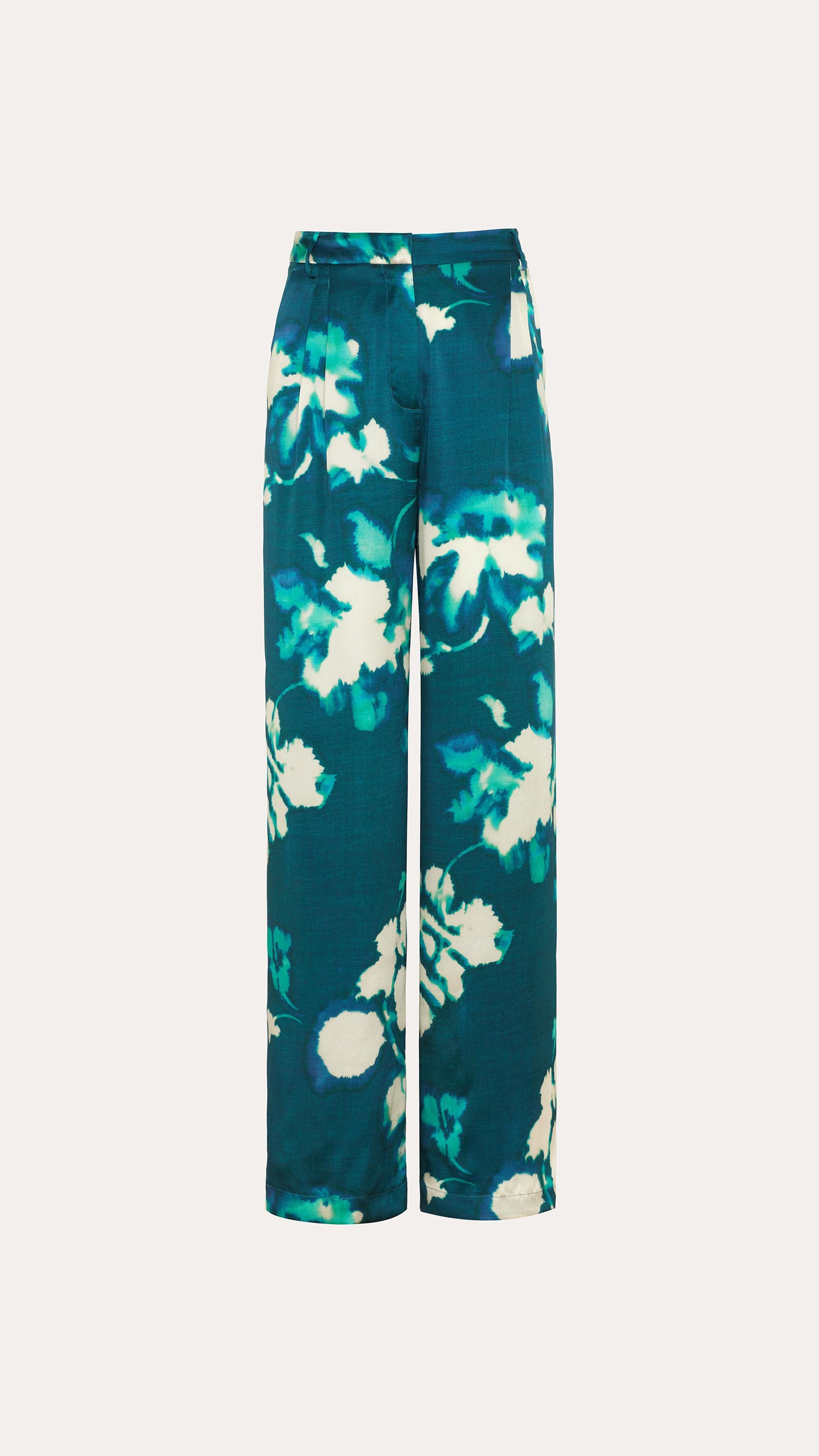 Delilah Floral Silk Pant | Elie Tahari AZURE GARDEN