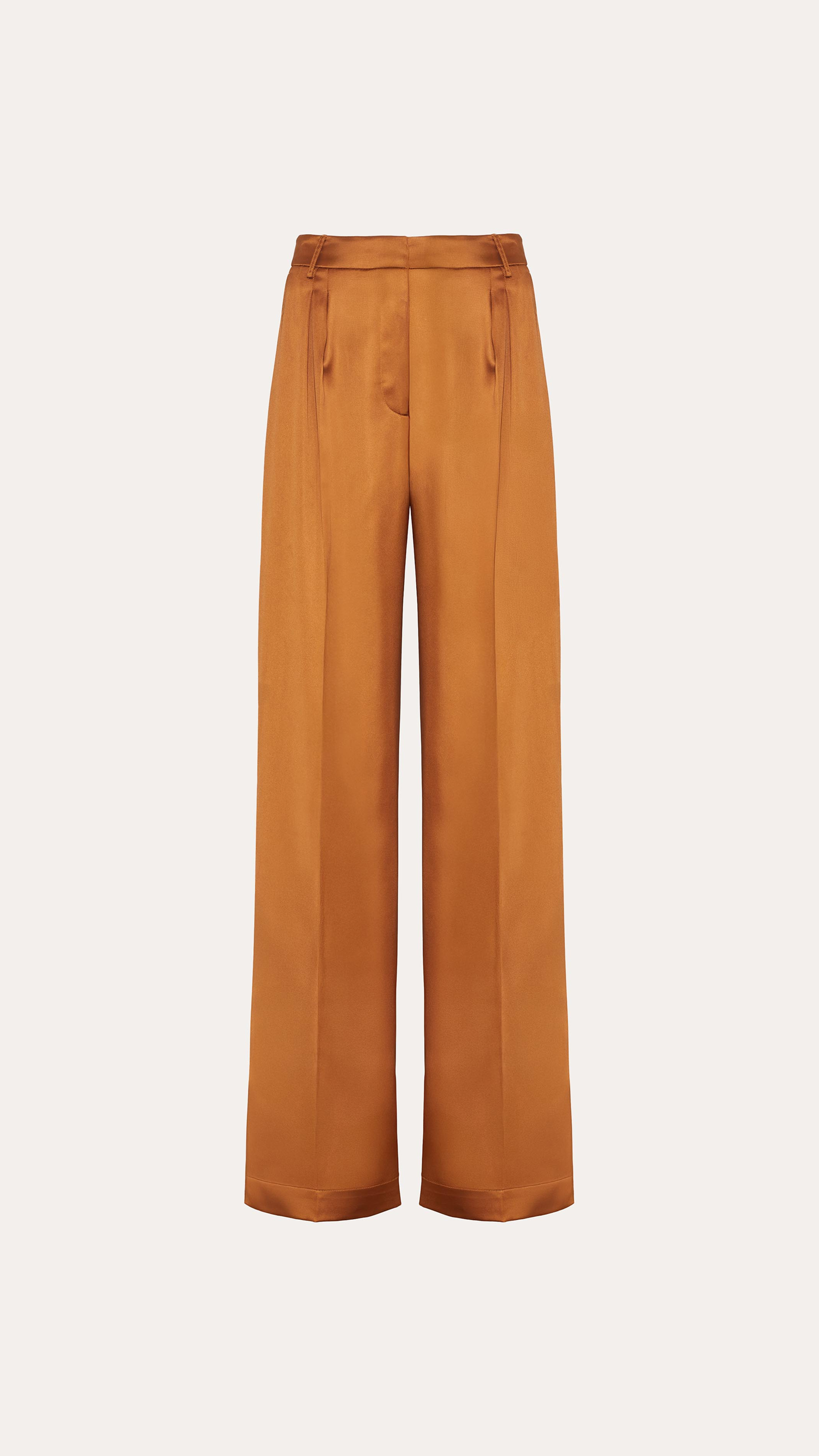 Kaia Satin Wide Leg Pant | Elie Tahari LATTE BRONZE