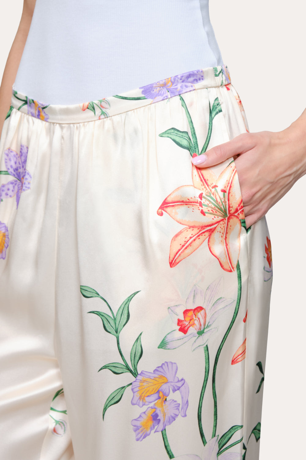 Frances Floral Silk Pant | Elie Tahari PETALE D'ORO