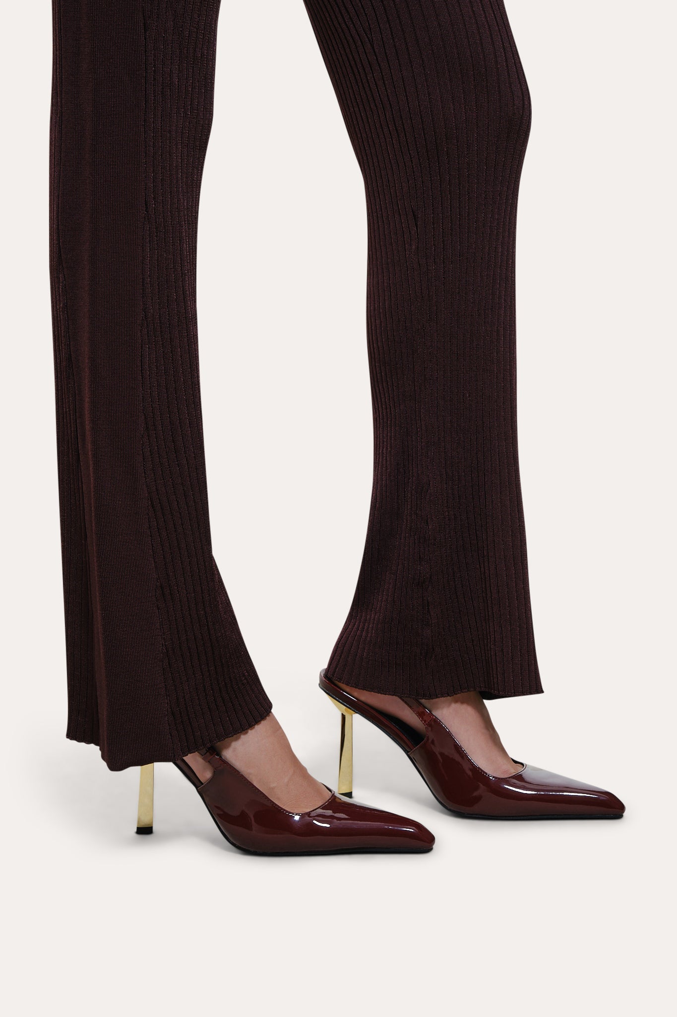 Roxanne Ribbed Flare Pant | Elie Tahari PORT WINE