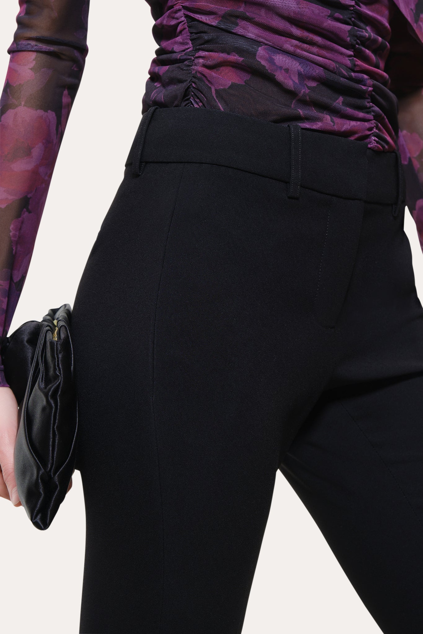 Shannon Japanese Crepe Fit-and-Flare Pant | Elie Tahari BLACK