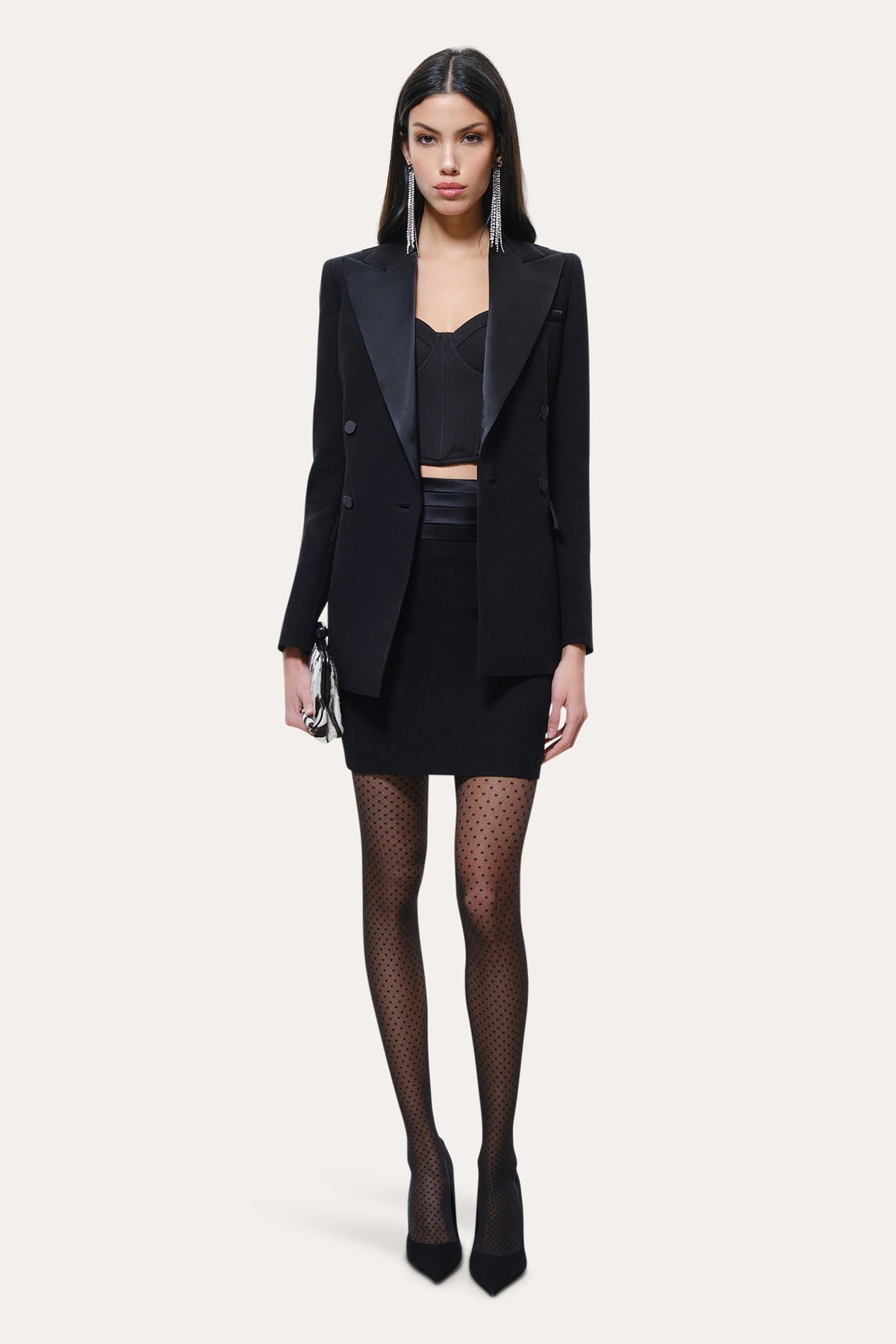 Roxy Japanese Crepe Tuxedo Skirt | Elie Tahari BLACK