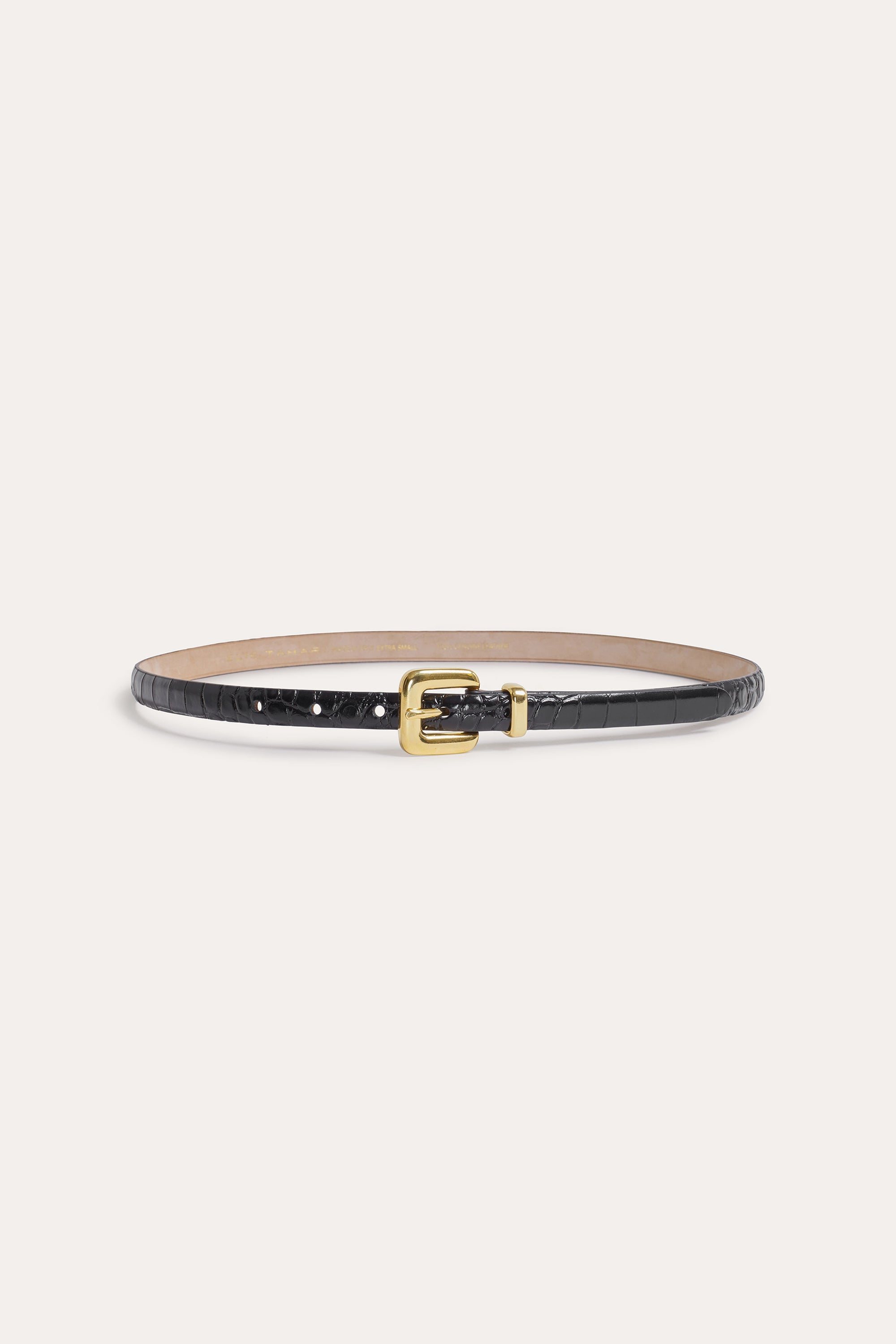 Reese Croco Belt | Elie Tahari BLACK-GOLD