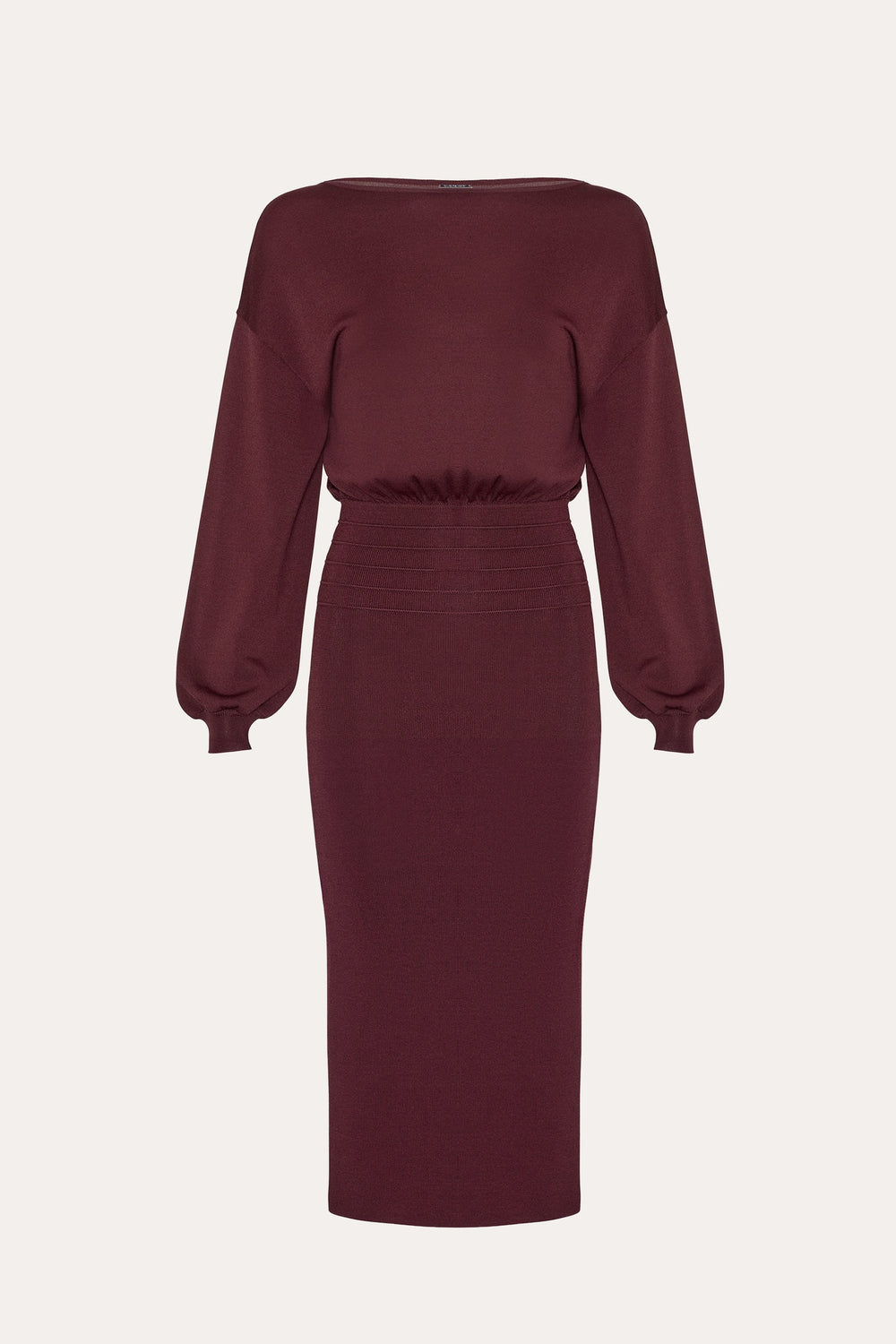 Yara Milano Knit Midi Dress | Elie Tahari PORT WINE