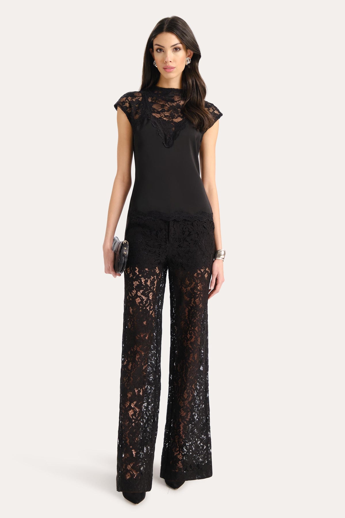 Elara Lace Top | Elie Tahari BLACK