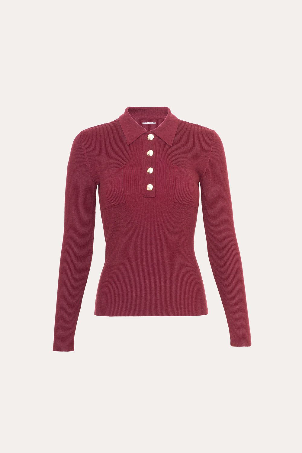 Classic Knitted Polo | Elie Tahari MULBERRY