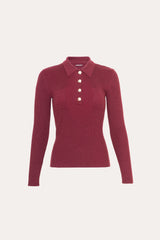 Classic Knitted Polo | Elie Tahari MULBERRY