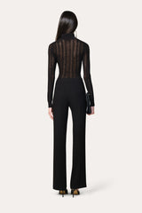Silk Pointelle Turtleneck Sweater | Elie Tahari BLACK