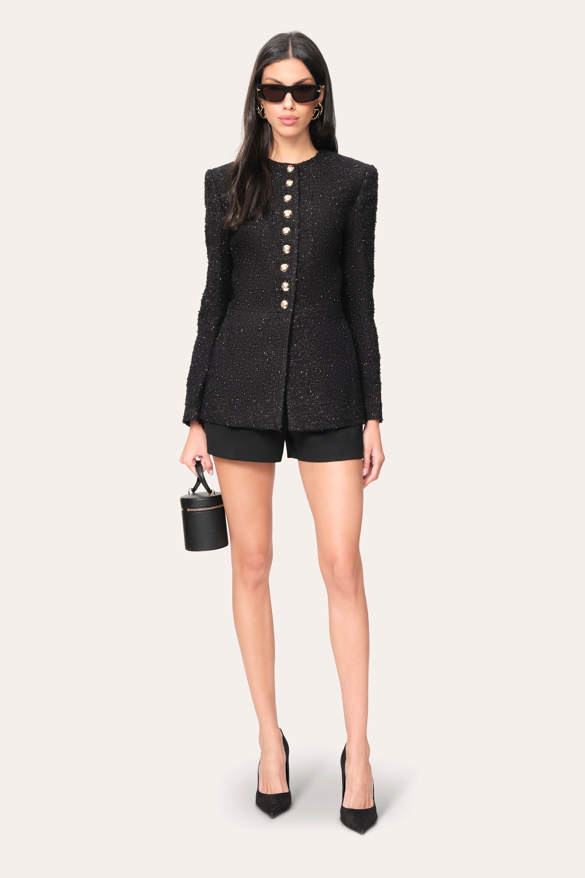 Boucle Structured Jacket | Elie Tahari BLACK MULTI