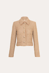 Boucle Tweed Jacket | Elie Tahari CAMEL MULTI